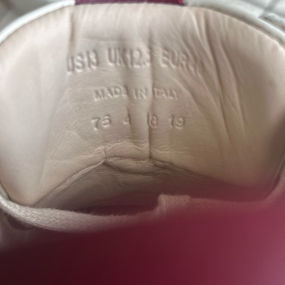 MENS GREATS Royale Vintage White and Red Sneakers size 13 Made in Italy - Picture 6 of 9